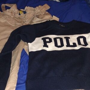 Polo by Ralph Lauren Little Girl Sweater in Navy and White